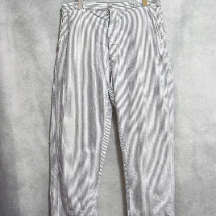40s seersucker stripe pattern work trousers | Vintage.City 古着屋、古着コーデ情報を発信