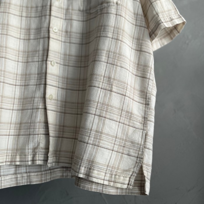 "CK Jeans" linen×cotton opencollar plaid shirt | Vintage.City 古着屋、古着コーデ情報を発信