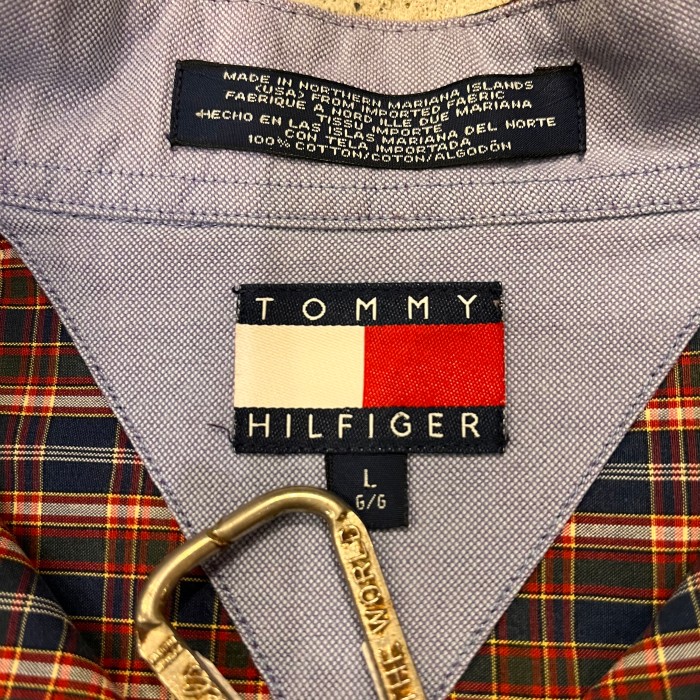 "TOMMY HILFIGER" L/Sバンドカラーシャツ | Vintage.City 古着屋、古着コーデ情報を発信
