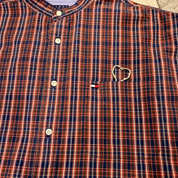 "TOMMY HILFIGER" L/Sバンドカラーシャツ | Vintage.City 빈티지숍, 빈티지 코디 정보