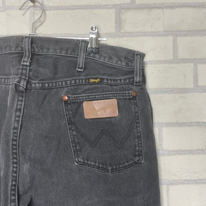 【W36×L34】wrangler   ブラックデニムパンツ　革パッチ | Vintage.City 古着屋、古着コーデ情報を発信