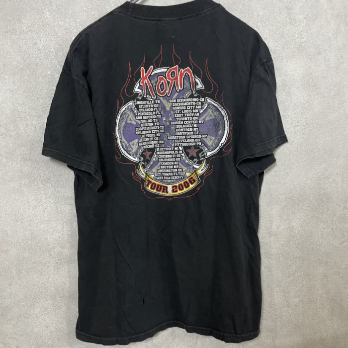 バンドT Korn 両面プリント T-shirt tour2006 メキシコ製 サイズ L ブラック | Vintage.City 古着屋、古着コーデ情報を発信