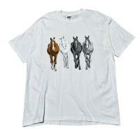 FRUIT OF THE LOOM 90s animal print T-shirt フルーツオブザルーム 90年代 アニマル 馬 プリント Tシャツ ホワイト 白 | Vintage.City ヴィンテージ 古着