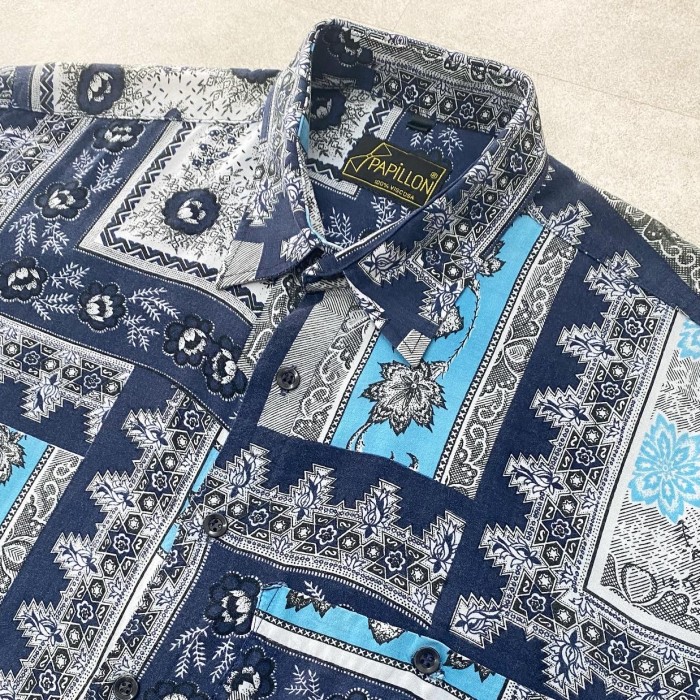 90sCrazy Pattern Rayon Print  Shirts/L | Vintage.City 古着屋、古着コーデ情報を発信