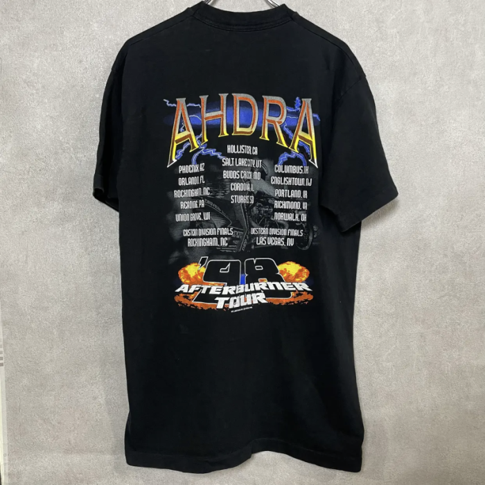 90s T-shirt "AHDRA" モータースポーツ シングルステッチ サイズ 4XL ブラック | Vintage.City 古着屋、古着コーデ情報を発信