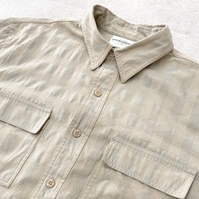 90sFaux Suede Check Short Sleeve Shirts/L | Vintage.City 古着屋、古着コーデ情報を発信