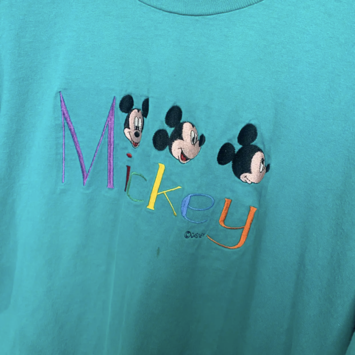 USA製 ディズニー 半袖Tシャツ 90s ミッキーマウス ミッキー Disney サイズ XL グリーン 刺繡 | Vintage.City 빈티지숍, 빈티지 코디 정보