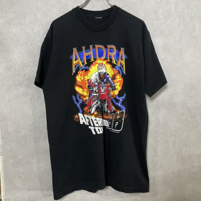 90s T-shirt "AHDRA" モータースポーツ シングルステッチ サイズ 4XL ブラック | Vintage.City 빈티지숍, 빈티지 코디 정보
