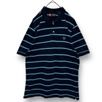 CHAPS border embroidery logo polo shirt チャップス ボーダー 刺繍ロゴ 半袖 ポロシャツ | Vintage.City 古着屋、古着コーデ情報を発信