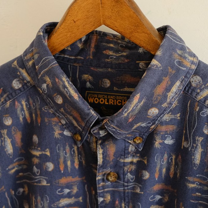 【WOOLRICH ウールリッチ】 ルアーフィッシングプリント総柄シャツ NAVY | Vintage.City Vintage Shops, Vintage Fashion Trends