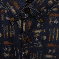 【WOOLRICH ウールリッチ】 ルアーフィッシングプリント総柄シャツ NAVY | Vintage.City 古着屋、古着コーデ情報を発信