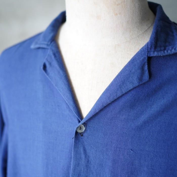 Euro Work Open Collar Shirts / ユーロ ワーク オープンカラーシャツ | Vintage.City 古着屋、古着コーデ情報を発信