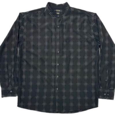 90sKasuri weave Polyester Band Collar Shirts/L | Vintage.City 빈티지숍, 빈티지 코디 정보
