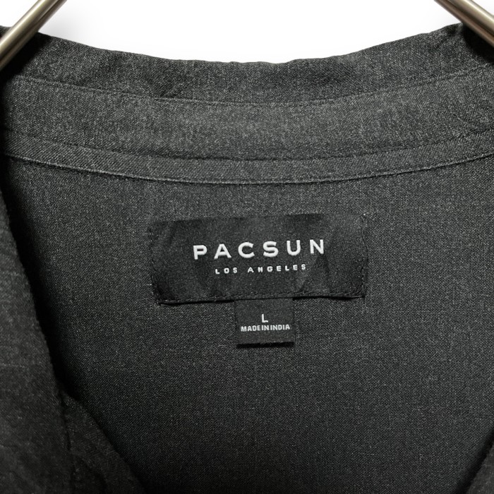 PACSUN rayon open color aloha shirt レーヨン オープンカラー アロハシャツ ブラック 黒 | Vintage.City ヴィンテージ 古着