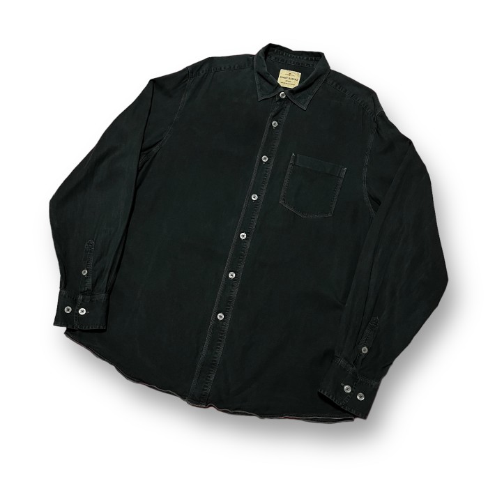 Tommy Bahama black plain l/s shirt トミーバハマ 無地 長袖 シャツ ブラック 黒 | Vintage.City ヴィンテージ 古着
