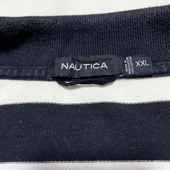 NAUTICA border embroidery logo polo shirt ノーティカ ボーダー 刺繍ロゴ 半袖 ポロシャツ | Vintage.City ヴィンテージ 古着