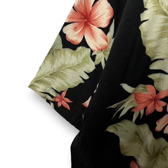 BREAK WATER rayon open color aloha shirt レーヨン オープンカラー 開襟 アロハシャツ ブラック 黒 | Vintage.City ヴィンテージ 古着
