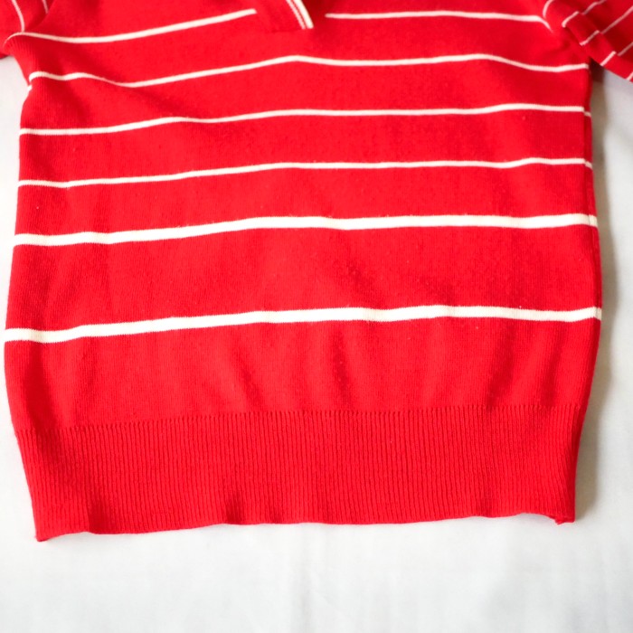 Made in Italy red acylic shortsleeve knit | Vintage.City ヴィンテージ 古着