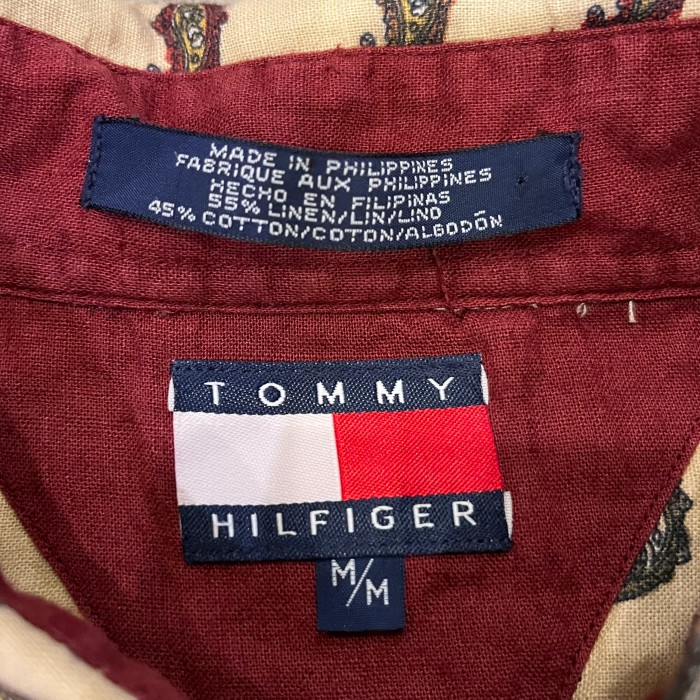 "TOMMY HILFIGER"コットンリネン半袖総柄シャツ | Vintage.City ヴィンテージ 古着