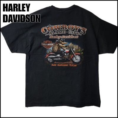 HARLEY DAVIDSON ハーレーダビッドソン　両面プリント　Tシャツ　半袖　黒　サイズXL | Vintage.City ヴィンテージ 古着