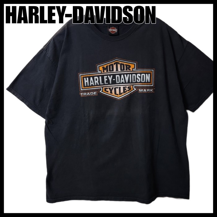【希少】HARLEY DAVIDSON ハーレーダビッドソン　両面プリント Tシャツ　半袖　黒　ブラック　サイズXL相当 | Vintage.City 古着屋、古着コーデ情報を発信