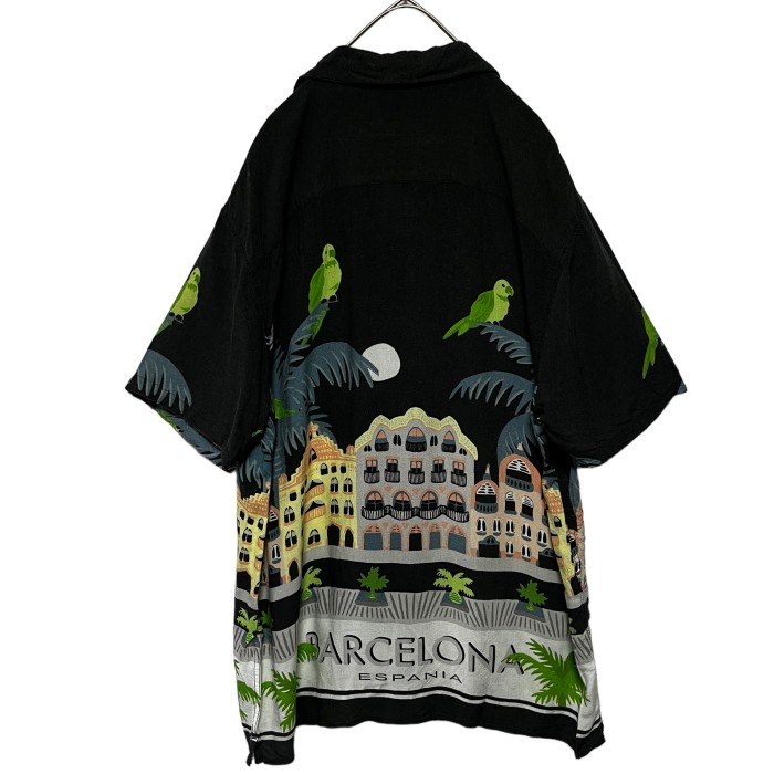 PACSUN rayon open color aloha shirt レーヨン オープンカラー アロハシャツ ブラック 黒 | Vintage.City ヴィンテージ 古着