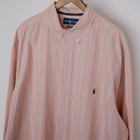 【Ralph Lauren ラルフローレン】 ワンポイント刺繍ストライプBDシャツ ORANGE | Vintage.City 古着屋、古着コーデ情報を発信