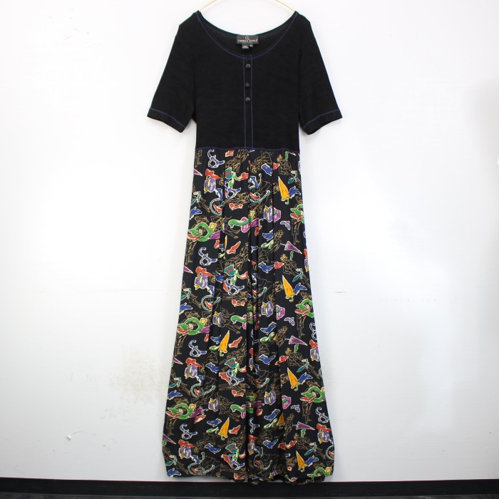 USA VINTAGE CAROLE LITTLE CLOTHING ACCESSORIES PATTERNED DESIGN ONE PIECE/アメリカ古着服飾小物柄デザインワンピース | Vintage.City ヴィンテージ 古着