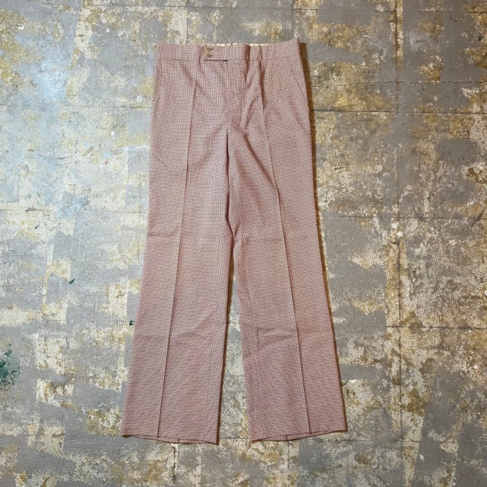 60s70s unknown フレアパンツ 35W ピンク×ブラック チェック | Vintage.City 古着屋、古着コーデ情報を発信