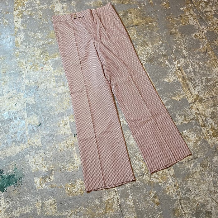 60s70s unknown フレアパンツ 35W ピンク×ブラック チェック | Vintage.City 古着屋、古着コーデ情報を発信