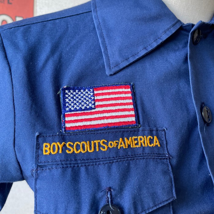 BOYSCOUTS OF AMERICA ボーイスカウト 半袖 ワークシャツ ネイビー | Vintage.City ヴィンテージ 古着