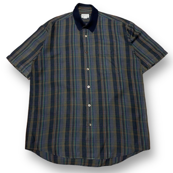 Burberrys 90s linen×cotton plaid s/s shirt バーバリー 90年代 麻×コットン チェック柄 半袖シャツ | Vintage.City 古着屋、古着コーデ情報を発信