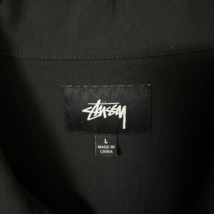 stussy ステューシー 半袖シャツ L 刺繍ロゴ バックロゴ シャークロゴ | Vintage.City 古着屋、古着コーデ情報を発信