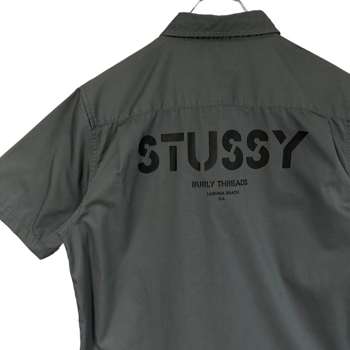 stussy ステューシー ワークシャツ 半袖 バックロゴ | Vintage.City 古着屋、古着コーデ情報を発信
