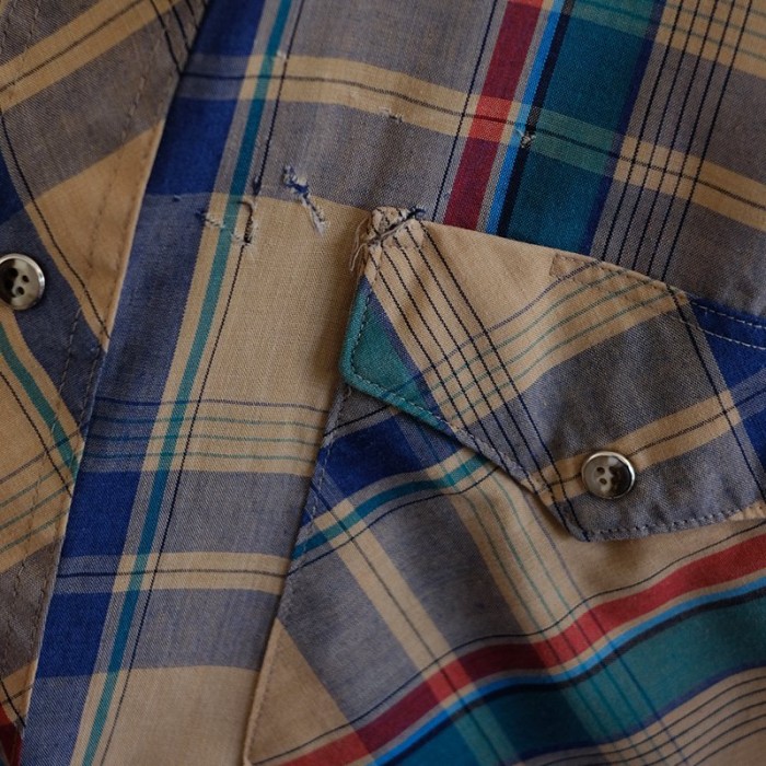 【Wrangler ラングラー】 チェックシャツ BEIGE | Vintage.City 古着屋、古着コーデ情報を発信