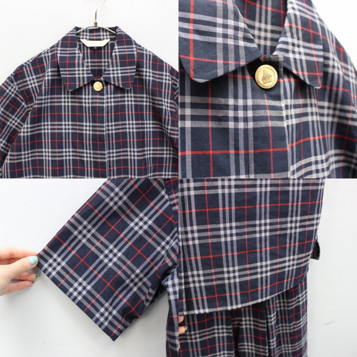 Burberrys CHECK PATTERNED GOLD BUTTON SHIRT SET UP/バーバリーズチェック柄金ボタンシャツセットアップ | Vintage.City 빈티지숍, 빈티지 코디 정보