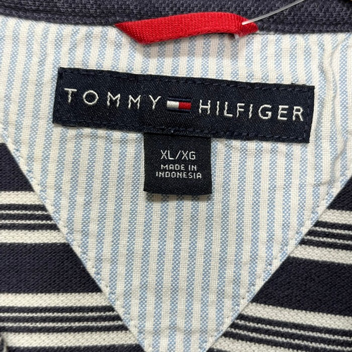 TOMMY HILFIGER   半袖ポロシャツ　XL   刺繍　ボーダー | Vintage.City 古着屋、古着コーデ情報を発信