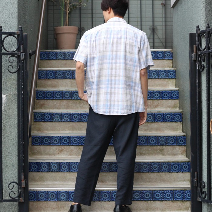 USA VINTAGE MERONA CHECK PATTERNED LINEN SHIRT/アメリカ古着チェック柄リネンシャツ | Vintage.City ヴィンテージ 古着