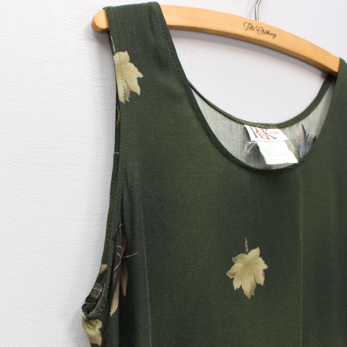 USA VINTAGE LEAF PATTERNED NO SLEEVE ONE PIECE/アメリカ古着葉っぱ柄ノースリーブワンピース | Vintage.City ヴィンテージ 古着