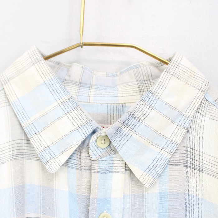 USA VINTAGE MERONA CHECK PATTERNED LINEN SHIRT/アメリカ古着チェック柄リネンシャツ | Vintage.City ヴィンテージ 古着