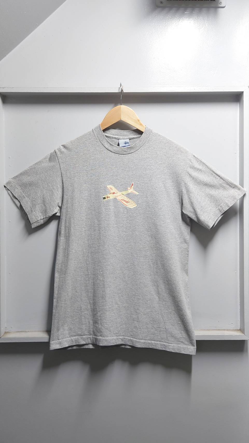 00's STUSSY 銀タグ USA製 シングルステッチ 飛行機 Tシャツ | Vintage ...