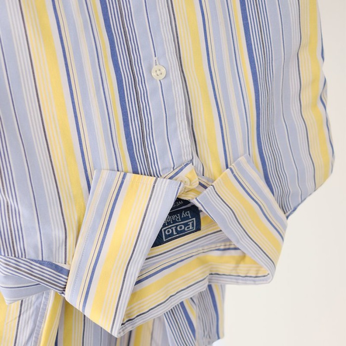 【Polo by Ralph Lauren ポロ バイ ラルフローレン】 ストライプシャツ BLUEYELLOW | Vintage.City 빈티지숍, 빈티지 코디 정보