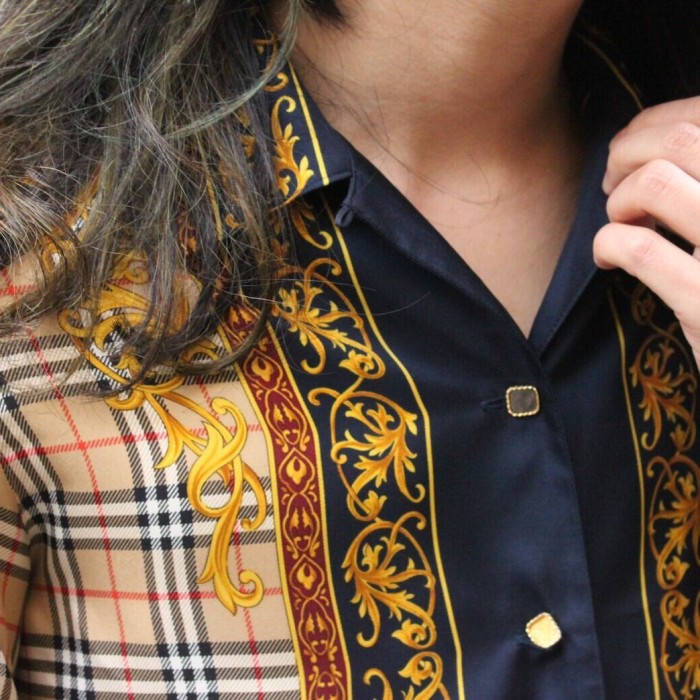 80s Burberrys Burberry Check Open Collar Shirt | Vintage.City 빈티지숍, 빈티지 코디 정보