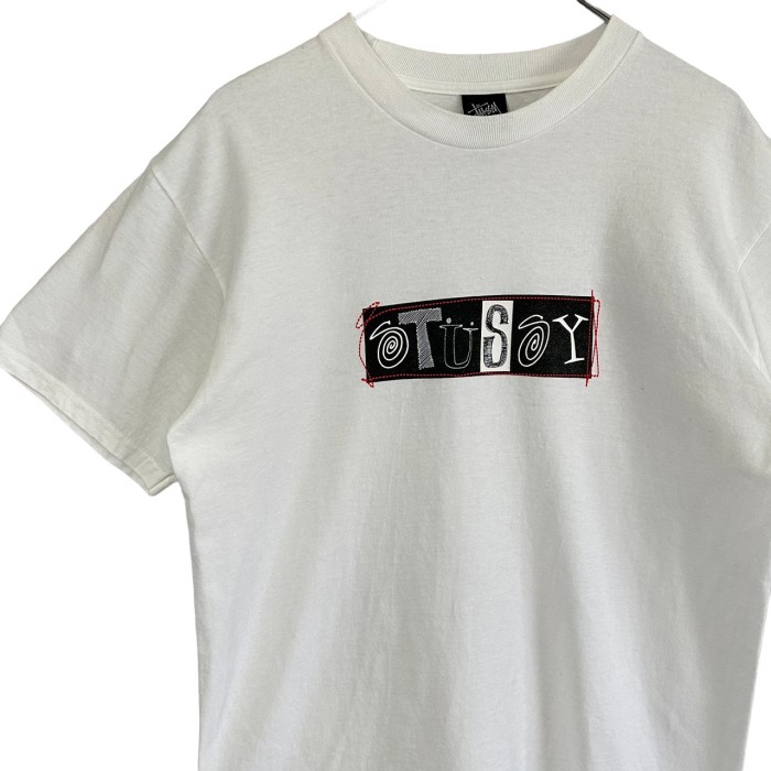 stussy ステューシー Tシャツ センターロゴ 刺繍ロゴ 90s メキシコ製 ...