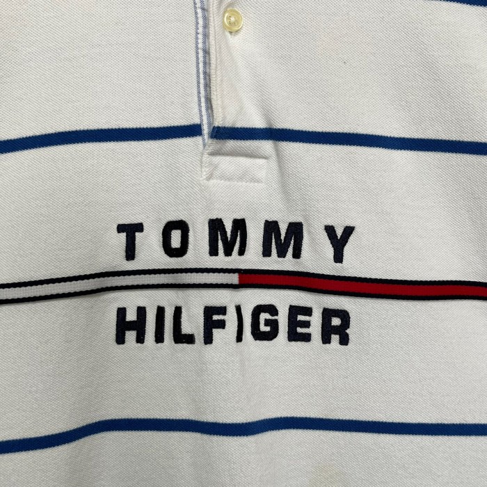 TOMMY HILFIGER   半袖ポロシャツ　2XL   刺繍　コットン100%   ボーダー | Vintage.City 빈티지숍, 빈티지 코디 정보
