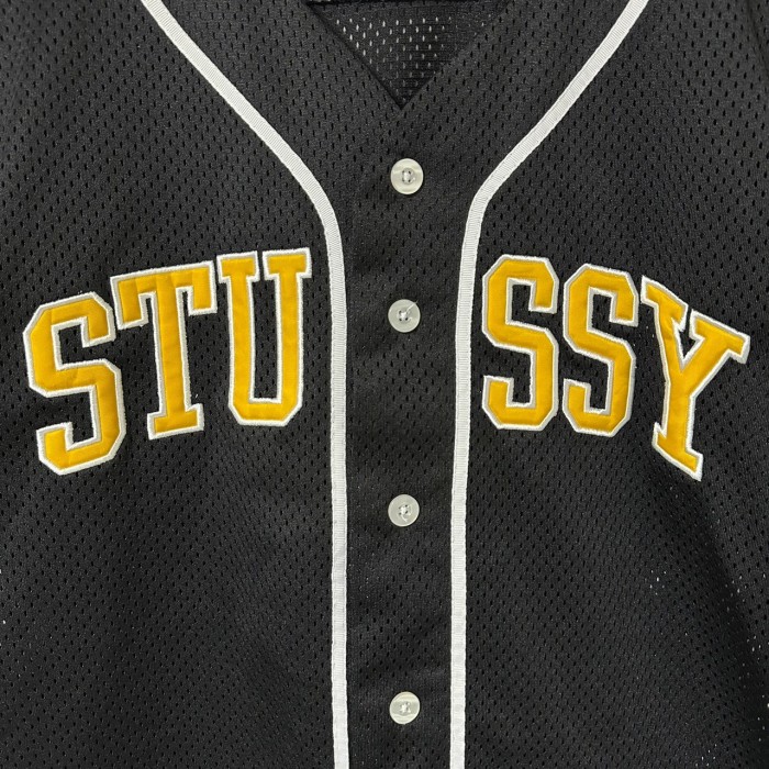 stussy ステューシー ベースボールシャツ 刺繍ロゴ センターロゴ