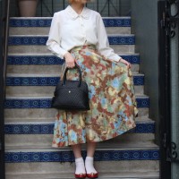 RETRO VINTAGE PATTERNED ALL OVER FLARE SKIRT /レトロ古着総柄フレアスカート | Vintage.City ヴィンテージ 古着