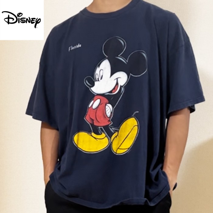 90年代 Disney ミッキーマウス キャラクター 刺繍 Tシャツ メンズXL相当 レディース