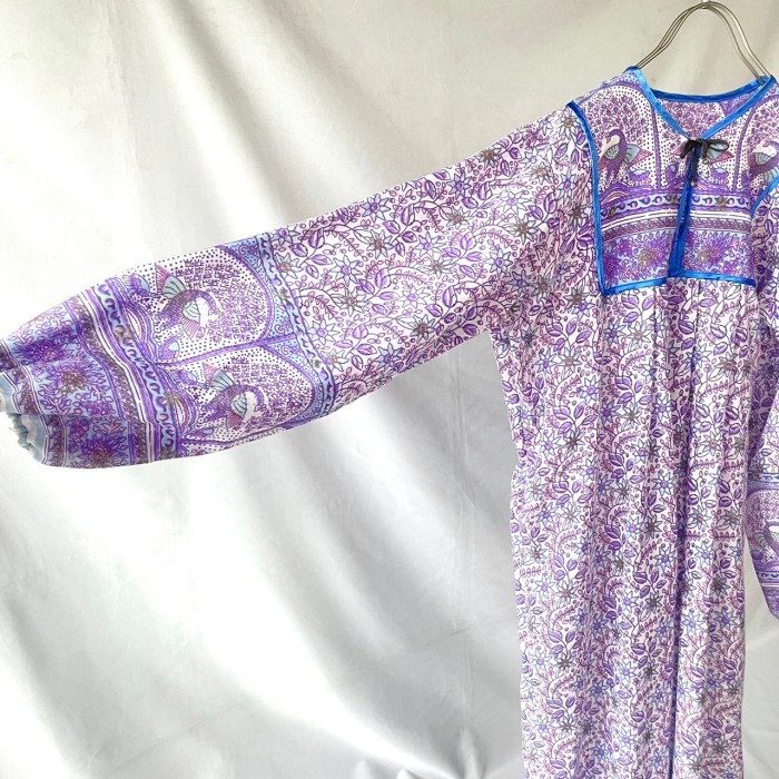 vintage indian cotton purple peacock onepiece | Vintage.City 古着屋、古着コーデ情報を発信