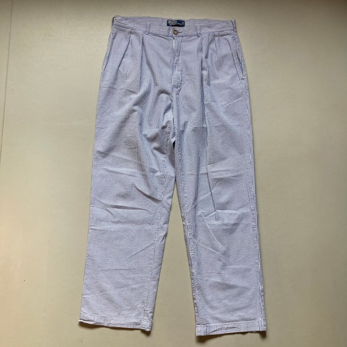 90s polo Ralph Lauren Stripe pants 「シアサッカー」スラックスパンツ ラルフローレン | Vintage.City 古着屋、古着コーデ情報を発信